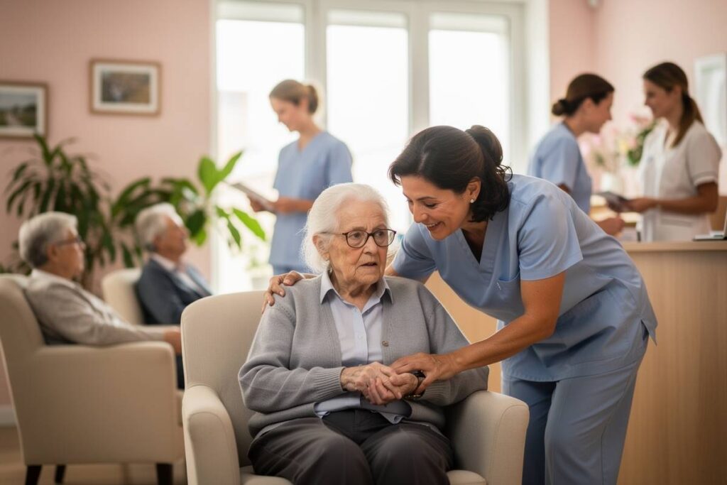 femme atteinte de la maladie d'alzheimer en ehpad